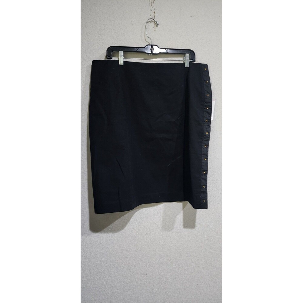 NWT Worthington Womens Blk Cotton Skirt/Gold Studs Sz 16W